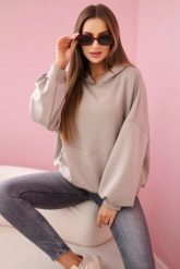 Bluza z kapturem masełko ciemno beżowa. Brązowe bluzy damskie KESI, l, bez wzorów, z elastanu, eleganckie, bez ramiączek, z kapturem. Za 204.91 zł.