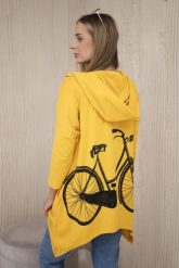 Bluza z nadrukiem roweru musztardowa. Bluzy damskie KESI, l, bez wzorów, z bawełny, bez ramiączek, z kapturem. Za 218.51 zł.