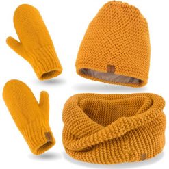 Nandy Nandy Damski Komplet Zimowy Czapka Komin Rękawiczki - Zest-Ckr-18500-Miod. Czapki damskie Nandy, na zimę, bez wzorów. Za 120.80 zł.