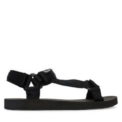 Sandały Jack Wolfskin. Czarne sandały damskie Jack Wolfskin, bez wzorów, bez obcasa, bez zapięcia. Za 329.99 zł.