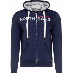 Bluza NORTH SAILS. Niebieskie bluzy męskie North Sails, bez wzorów, z dzianiny, z kapturem. W wyprzedaży za 351.00 zł.