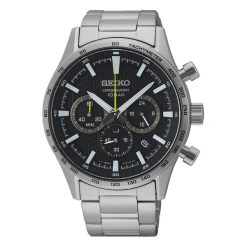 Seiko Mężczyźnizegarek Seiko Chronograph srebrny - stal nierdzewna Zegarki męskie 1 ct Męskie. Szare zegarki męskie Seiko, bez wzorów, z materiału, srebrne. Za 1,401.99 zł.