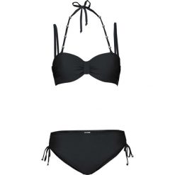 Bikini na fiszbinach (2 części) bonprix czarny. Czarne bikini bonprix, bez wzorów. Za 89.99 zł.