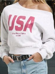 Bluza crewneck z napisem - szary. Szare bluzy damskie Sinsay, l, bez wzorów, bez ramiączek, bez kaptura. Za 39.99 zł.