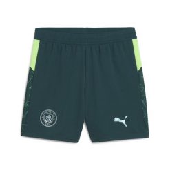 Młodzieżowe szorty Manchester City 25/26 PUMA. Zielona szorty damskie Puma, bez wzorów, młodzieżowe. Za 179.00 zł.