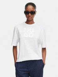 HUGO T-Shirt Dashire_5 50566678 Biały Relaxed Fit. Białe t-shirty damskie Hugo, l, bez wzorów, z bawełny, bez kołnierzyka, bez ramiączek. Za 214.99 zł.