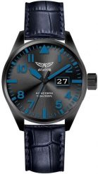 Zegarek męski Aviator V.1.22.5.188.4.BLP42 niebieski. Niebieskie zegarki męskie AVIATOR, bez wzorów. Za 2,874.51 zł.