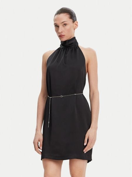 HUGO Sukienka koktajlowa Kinema-1 50536440 Czarny Slim Fit. Czarne sukienki damskie Hugo, bez wzorów, z syntetyku, wizytowe, bez kołnierzyka, bez ramiączek. Za 429.99 zł.