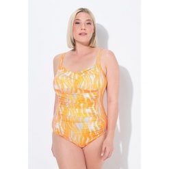 Damski Strój kąpielowy drapowanie miękkie miseczki regulowane ramiączka. Brązowe stroje kąpielowe damskie Ulla Popken, plus size, bez wzorów, z elastanu. Za 294.99 zł.