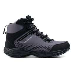 Buty trekkingowe męskie DK szare. Szare trekkingi męskie z materiału, bez zapięcia. Za 262.37 zł.