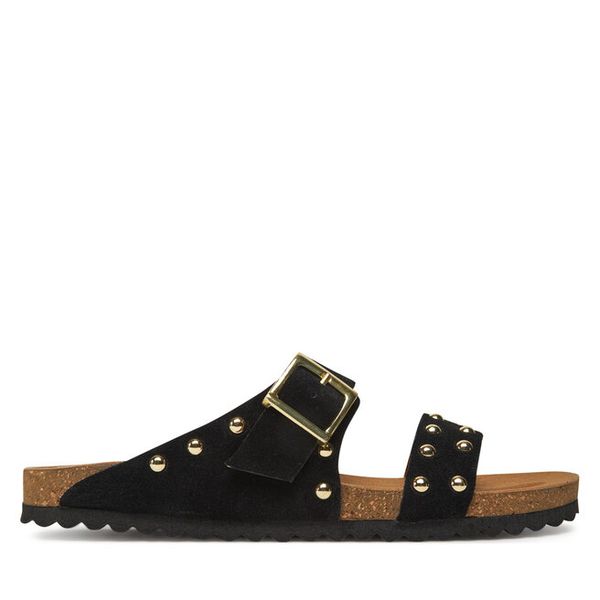 Klapki Pieces. Czarne klapki damskie Pieces, bez wzorów, bez obcasa, bez zapięcia. Za 249.99 zł.