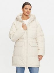 Tommy Jeans Płaszcz zimowy Vail DW0DW18842 Beżowy Regular Fit. Brązowe płaszcze damskie Tommy Jeans, na zimę, m, bez wzorów, z jeansu, bez kołnierzyka, bez kaptura. Za 1,199.00 zł.