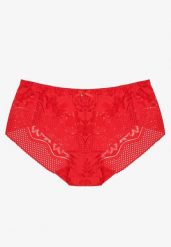 Czerwone Majtki o Kroju Fig z Koronką i Kokardą Paririda. Czerwone majtki damskie Born2be, z koronki. Za 4.99 zł.