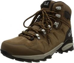 Buty trekkingowe damskie Jack Wolfskin Refugio Texapore Mid. Brązowe obuwie trekkingowe damskie Jack Wolfskin, z gumy, przed kolano, bez zapięcia. Za 573.05 zł.