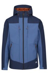 Trespass Tamston- Męska kurtka softshell granatowa. Niebieskie kurtki sportowe męskie Trespass, m, z aplikacjami, z softshellu, bez kaptura, narciarskie. Za 239.90 zł.