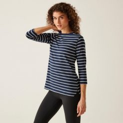 Bayletta damska bluzka 3/4. Niebieskie bluzki damskie Regatta, bez wzorów, casualowe, bez kołnierzyka, bez ramiączek. Za 161.00 zł.