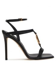 Elisabetta Franchi Sandały SA07B61E2 Czarny. Czarne sandały damskie Elisabetta Franchi, bez wzorów, ze skóry, bez obcasa, na szpilce, bez zapięcia. Za 1,587.99 zł.