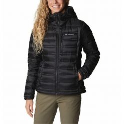 Kurtka turystyczna puchowa damska Columbia Pebble Peak Down. Czarne kurtki sportowe damskie Columbia, l, bez wzorów, z puchu, bez ramiączek, bez kaptura, trekkingowe. Za 1,029.99 zł.