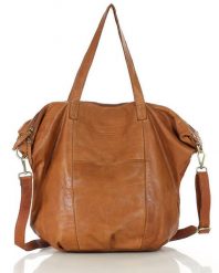 Shopper bag skórzany MARCO MAZZINI camelowy VS1b. Shopperki damskie bez wzorów, ze skóry, duże, bez dodatków. Za 474.05 zł.