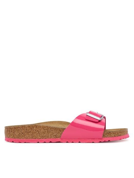 Birkenstock Klapki Madrid 1030872 Różowy. Czerwone klapki damskie Birkenstock, bez wzorów, ze skóry, bez obcasa, bez zapięcia. Za 339.99 zł.