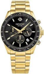Zegarek Giewont Zegarek Męski Chronograph Sapphire Złoto Czarny GW3520-B4. Czarne zegarki męskie Giewont, bez wzorów, złote. Za 208.17 zł.