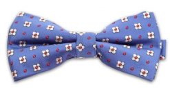 Niebieksa Mucha w Drobne Białe Kwiatki, Kwiaty, Męska. Niebieskie krawaty i muchy Vernon, bez wzorów, eleganckie. Za 29.00 zł.