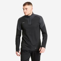 Bluza piłkarska Kipsta Viralto Club. Czerwone bluzy męskie KIPSTA, xl, bez wzorów, z elastanu, sportowe, bez ramiączek, bez kaptura. Za 99.99 zł.