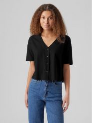 Vero Moda Bluzka Jesmilo 10279696 Czarny Regular Fit. Czarne bluzki damskie Vero Moda, s, bez wzorów, z wiskozy, bez kołnierzyka, bez ramiączek. Za 209.99 zł.