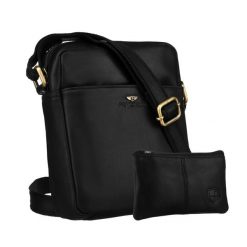 Klasyczna, czarna torba-listonoszka ze skóry naturalnej z etui na klucze w zestawie PTN 720E-OPU Peterson. Czarne torby na ramię męskie Peterson, ze skóry, na ramię. Za 169.99 zł.