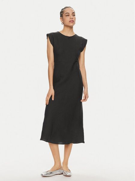 Marella Sukienka letnia Hidalgo 2413221192 Czarny Regular Fit. Czarne sukienki damskie Marella, na lato, bez wzorów, ze lnu, bez kołnierzyka, bez ramiączek. Za 719.99 zł.