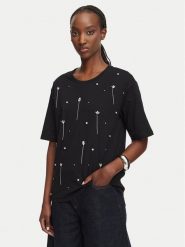 Liu Jo T-Shirt WF6398 JS904 Czarny Boxy Fit. Czarne t-shirty damskie Liu Jo, xl, bez wzorów, z bawełny, bez kołnierzyka, bez ramiączek. Za 339.99 zł.