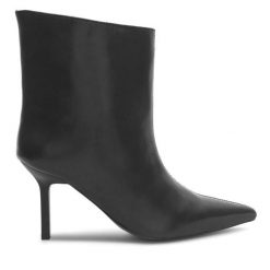 Botki GINO ROSSI. Czarne botki damskie Gino Rossi, bez wzorów, bez obcasa, na szpilce, bez zapięcia. Za 399.99 zł.