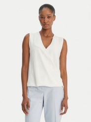 Rinascimento Bluzka CFC0128622003 Biały Regular Fit. Białe bluzki damskie Rinascimento, l, bez wzorów, z syntetyku, bez kołnierzyka, bez ramiączek. Za 195.99 zł.