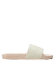 Calvin Klein Jeans Klapki Slide Monogram Co YW0YW00103 Écru. Klapki damskie Calvin Klein Jeans, bez wzorów, z jeansu, bez obcasa, bez zapięcia. Za 199.99 zł.