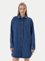 Tommy Jeans Sukienka jeansowa DW0DW22492 Niebieski Relaxed Fit. Niebieskie sukienki damskie Tommy Jeans, xs, bez wzorów, z bawełny, bez kołnierzyka, bez ramiączek. Za 579.99 zł.