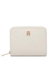 Tommy Hilfiger Portfel Th Icon Med Za W/Flap Mono AW0AW18474 Beżowy. Brązowe portfele damskie Tommy Hilfiger, ze skóry. Za 269.99 zł.