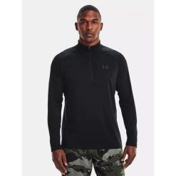 Bluza sportowa męska UNDER ARMOUR Tech 1/2 Zip Long Sleeve szybkoschnąca. Czarne bluzy sportowe męskie Under Armour, m, bez wzorów, bez kaptura. Za 146.99 zł.