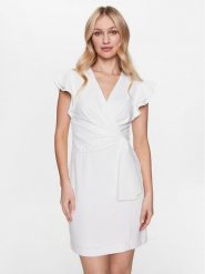 DKNY Sukienka koktajlowa DD3C1468 Biały Regular Fit. Białe sukienki damskie DKNY, bez wzorów, z syntetyku, wizytowe, bez kołnierzyka, bez ramiączek. Za 599.99 zł.