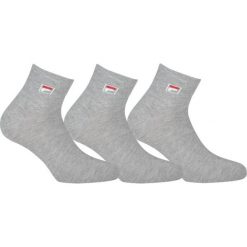 Skarpetki ponad kostę unisex Fila 3 pary. Szare skarpety męskie Fila, bez wzorów, z bawełny. Za 28.99 zł.