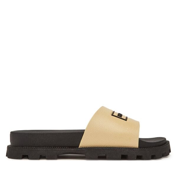 Klapki Hunter. Brązowe klapki damskie Hunter, bez wzorów, bez obcasa, bez zapięcia. Za 199.99 zł.