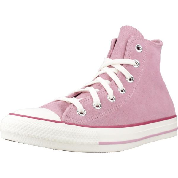 Buty CONVERSE CHUCK TAYLOR ALL STAR CONTRAST SUEDE Rose. Czerwone obuwie trekkingowe damskie Converse, z tkaniny, bez zapięcia. Za 362.02 zł.