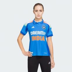 Koszulka India Cricket One Day International. Niebieskie koszulki sportowe damskie Adidas, xl, bez wzorów, bez ramiączek. Za 259.00 zł.