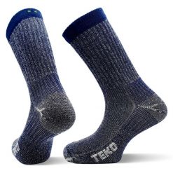 Skarpety sportowe z wełny Merino Teko ecoHIKE Light Half Cushion 2.0. Niebieskie skarpetki damskie TEKO, bez wzorów, z nylonu. Za 66.99 zł.