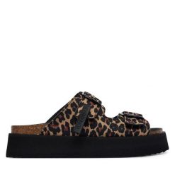 Klapki D.Franklin. Brązowe klapki damskie D.Franklin, bez wzorów, bez obcasa, bez zapięcia. Za 479.99 zł.