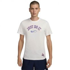Koszulka sportowa męska Nike 6 Jdi. Białe koszulki sportowe męskie Nike, l, bez wzorów, bez ramiączek, trekkingowe. Za 209.99 zł.