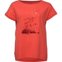 T-Shirt Damski Bazala Czerwony z Miękkiej Bawełny i Modny. Czerwone t-shirty damskie Lowa, bez wzorów, z bawełny, eleganckie, bez kołnierzyka, bez ramiączek. Za 69.51 zł.