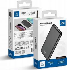 BLUE STAR powerbank 10000 mAh 2A W1086 czarny. Czarne powerbanki BlueStar. Za 37.99 zł.