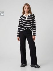Bawełniane jeansy wide leg - czarny. Czarne jeansy damskie Sinsay, bez wzorów, z bawełny. Za 59.99 zł.