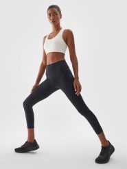 4F Legginsy treningowe 7/8 z wysokim stanem damskie - czarne XS. Czarne legginsy damskie 4F, s, bez wzorów, z dzianiny, z podwyższonym stanem, na fitness i siłownię. Za 119.99 zł.