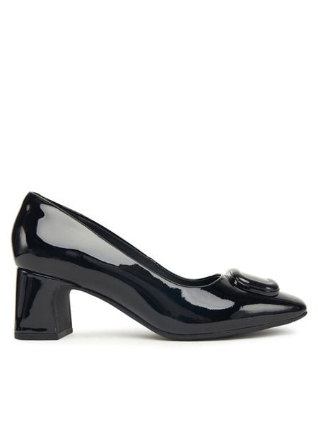 Clarks Czółenka Fernie Trim 26183037 Czarny. Czarne czółenka damskie Clarks, bez wzorów, z lakierowanej skóry, bez obcasa, bez zapięcia. Za 279.99 zł.